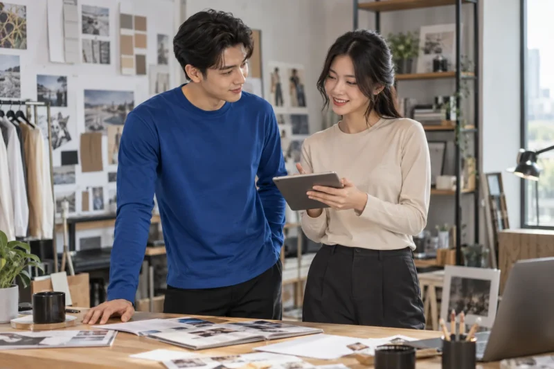 Áo thun cổ tròn tay dài đồng phục