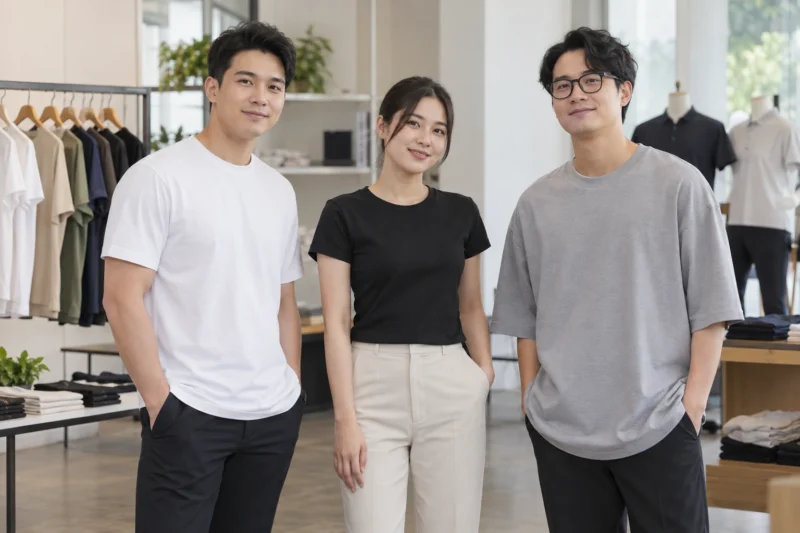 Ba form áo đồng phục regular slim fit và oversize