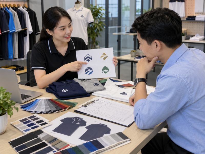 Báo giá in logo áo đồng phục theo yêu cầu thực tế