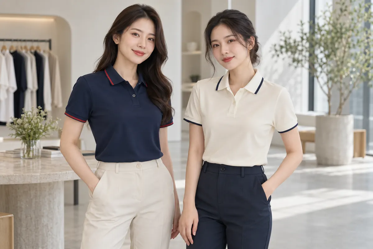 Bo cổ áo polo phối màu hài hòa