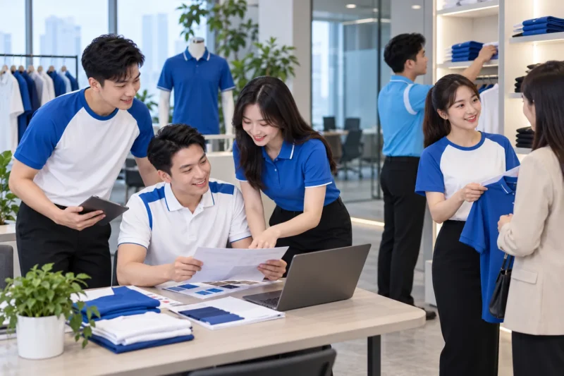Bộ mẫu đồng phục áo thun hoàn thiện theo yêu cầu