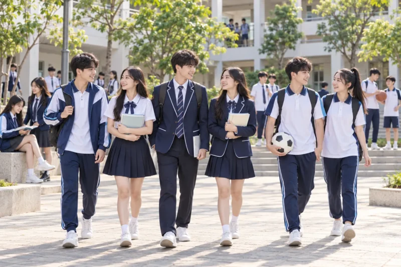 Bộ mẫu đồng phục học sinh hoàn thiện đồng bộ