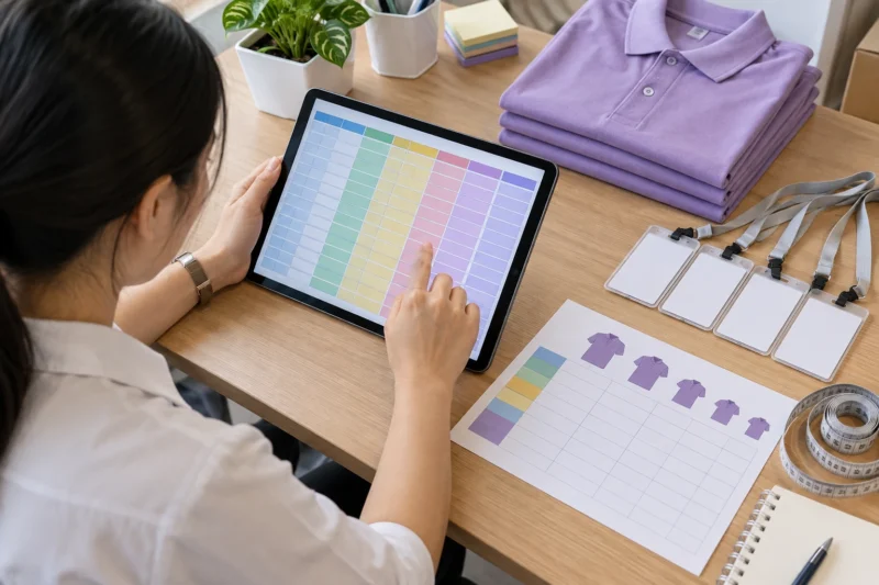 Các cột cần có trong danh sách size đồng phục nhân viên