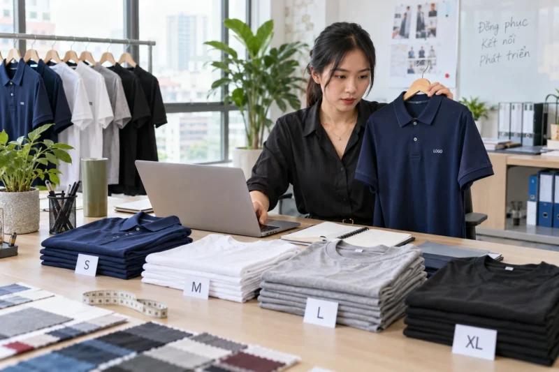Cách chốt size áo thun đồng phục