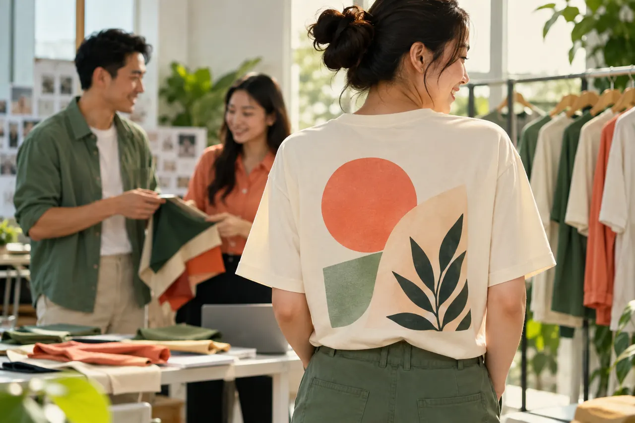 Cận bề mặt hình in lưng áo