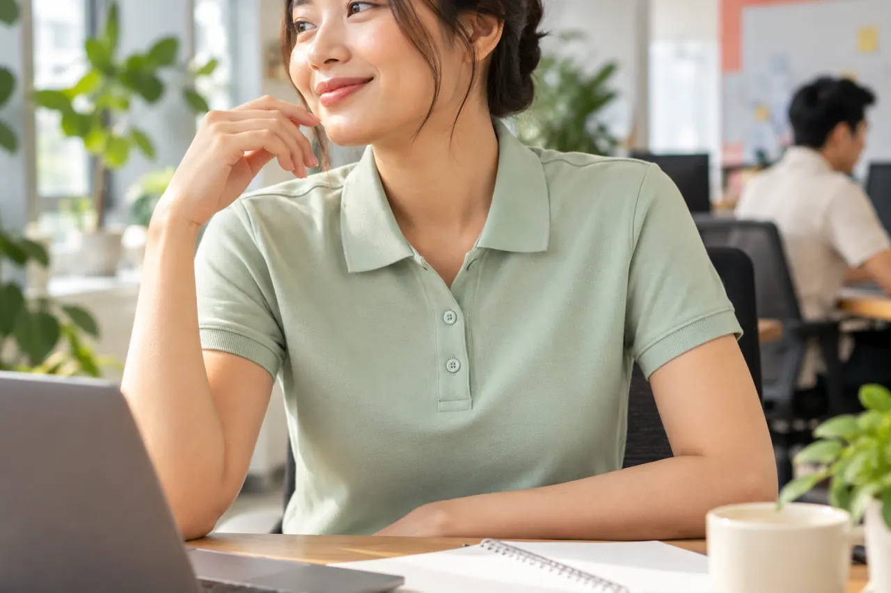Cận thân áo polo dưới ánh sáng tự nhiên