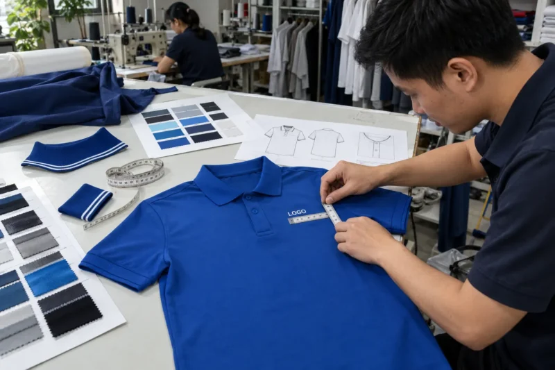 Cấu hình báo giá áo polo đồng phục gồm chất liệu và logo