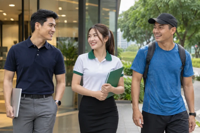 Chất liệu may áo thun đồng phục theo nhu cầu sử dụng