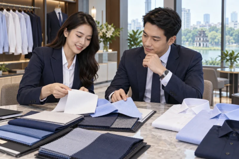 Chất liệu may sơ mi đồng phục