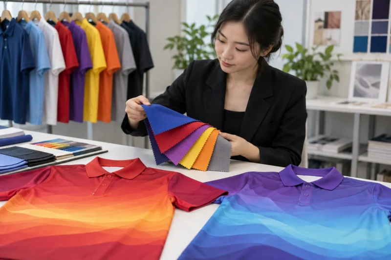Chất liệu và màu áo polo in chuyển nhiệt