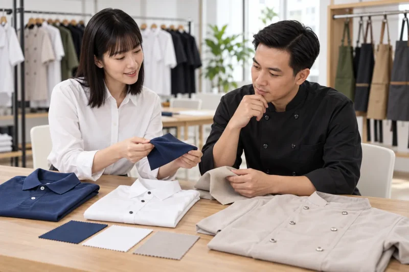 Chọn chất liệu đồng phục nhân viên nhà hàng