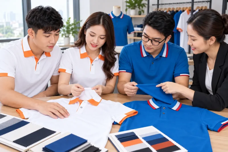 Chọn chất liệu và kiểu áo đồng phục công ty