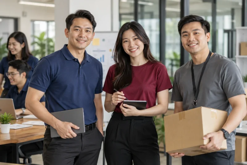 Chọn kiểu áo thun đồng phục theo từng bộ phận