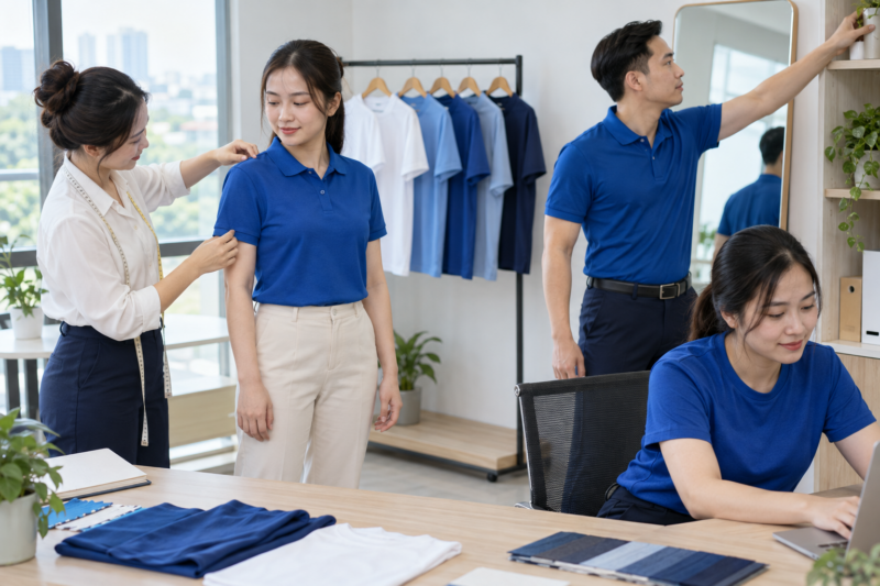 Chọn size đồng phục mùa hè nam nữ