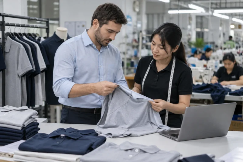 Chốt size áo đồng phục trước khi sản xuất