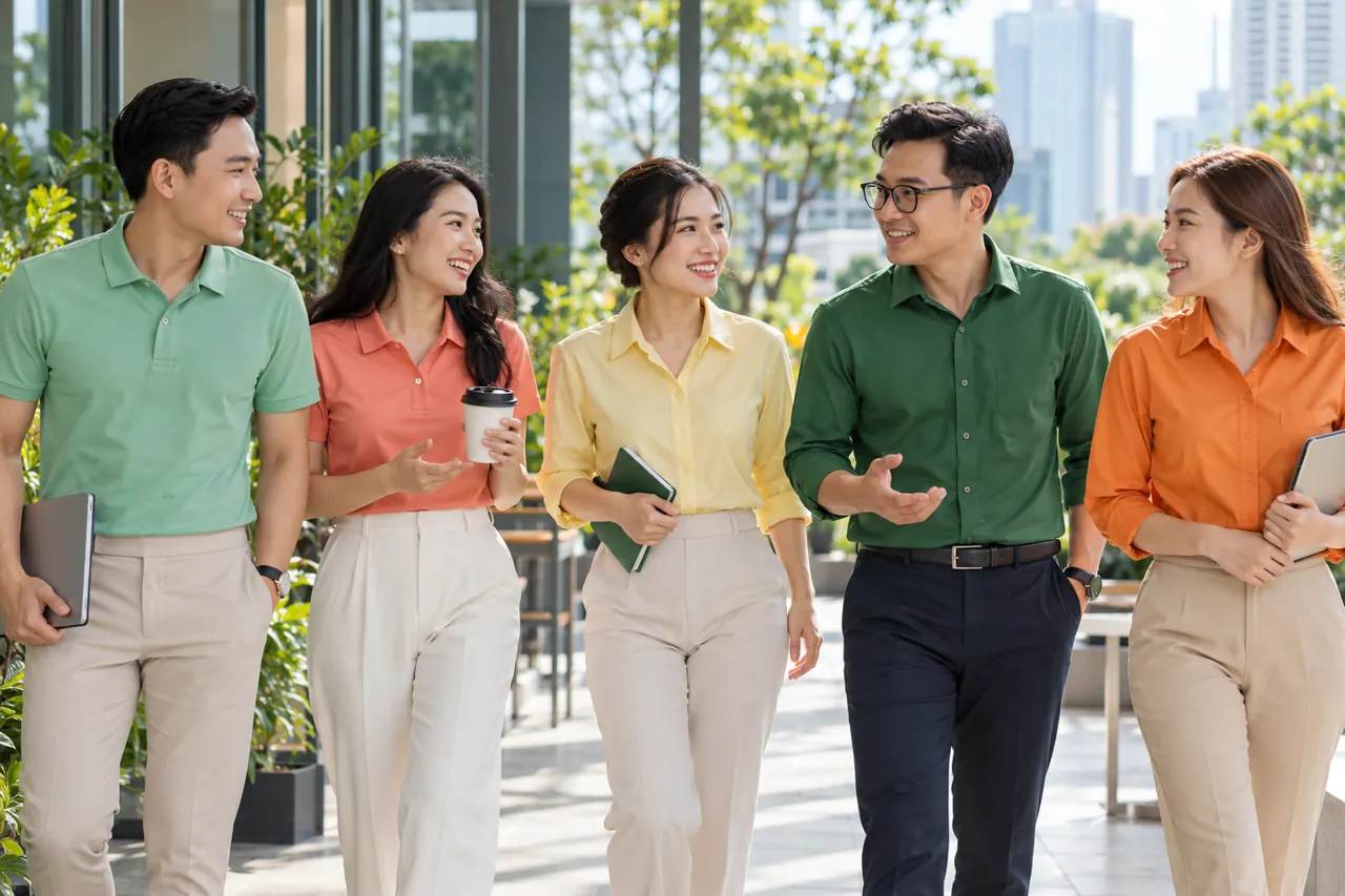 Cổ polo và cổ sơ mi khi mặc thực tế