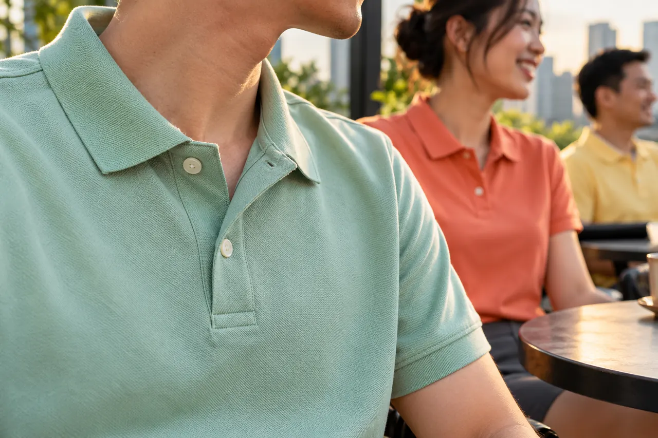 Cổ và nẹp polo sau một ngày làm việc