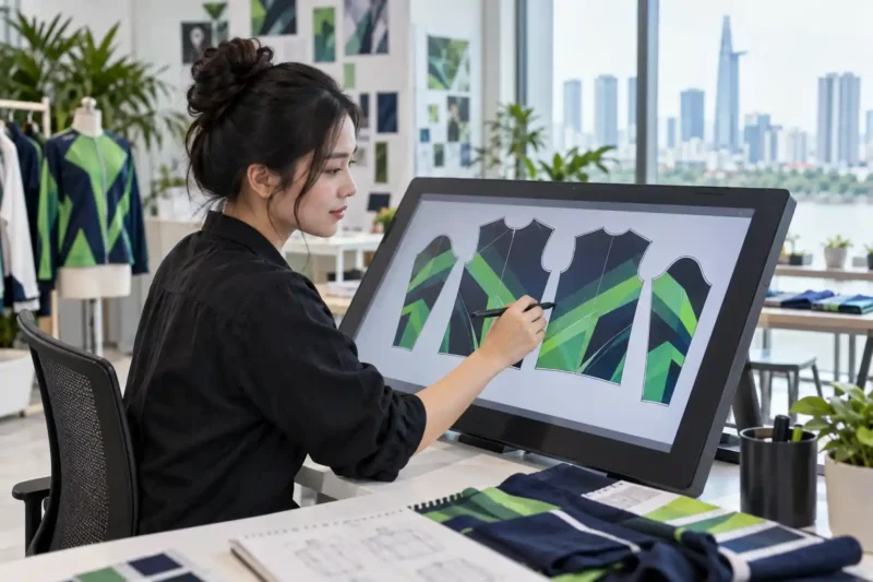 Đặt họa tiết lên từng chi tiết rập áo