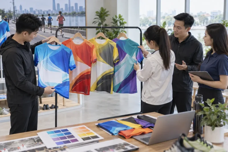 Đặt may áo giải chạy in chuyển nhiệt tại VIE Uniform