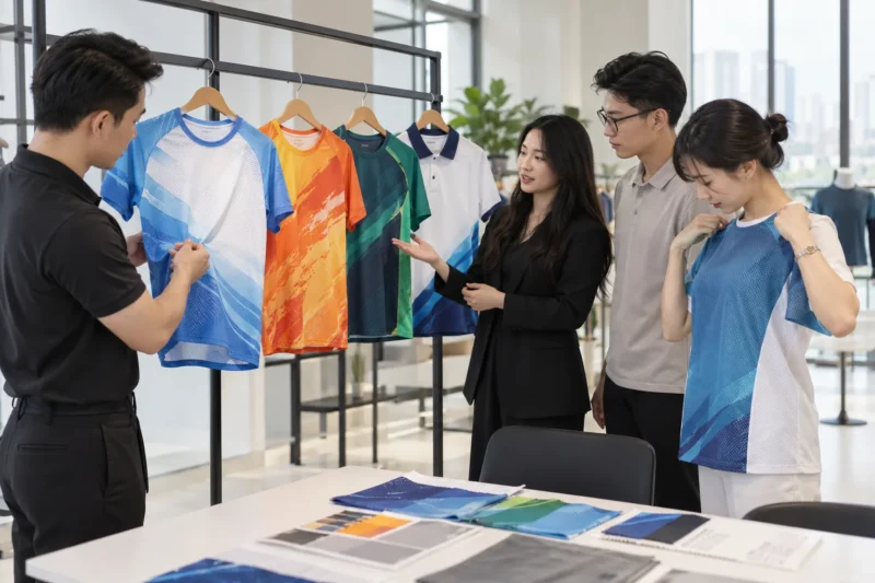 Đặt may áo thun mè in chuyển nhiệt tại VIE Uniform