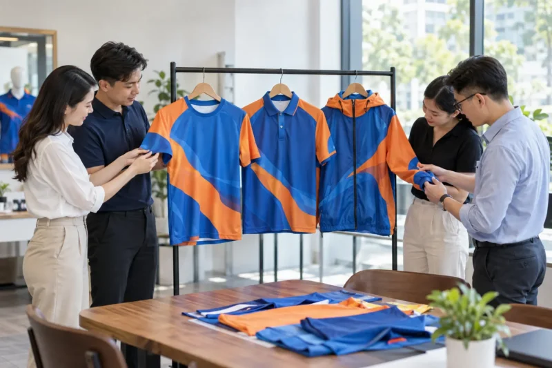 Đặt may đồng phục team building in chuyển nhiệt tại VIE Uniform
