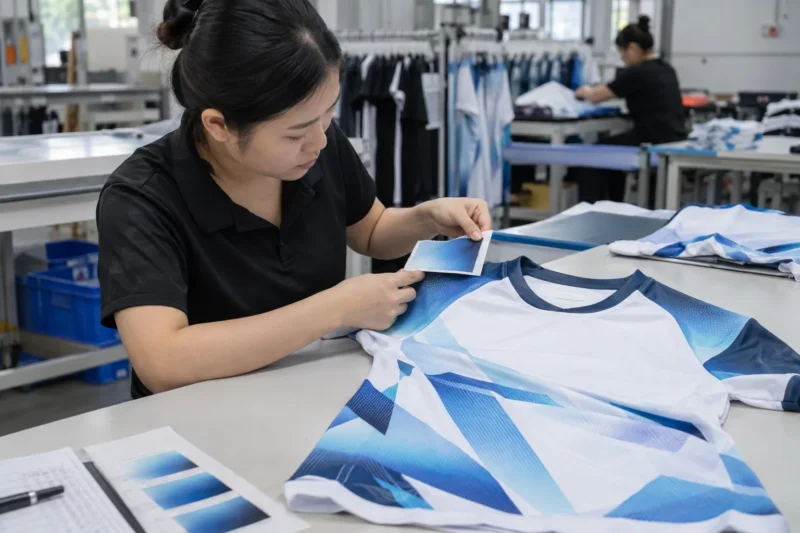 Đối chiếu bản in thử và áo Airycool hoàn thiện