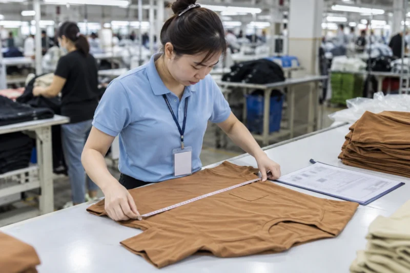 Đối chiếu bảng size áo đồng phục với áo thành phẩm