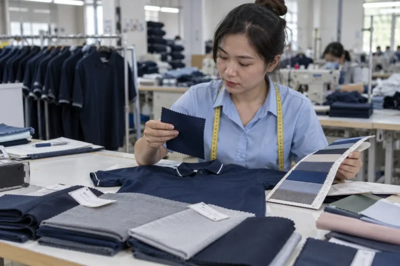 Đối chiếu mã và thành phần mẫu vải đồng phục