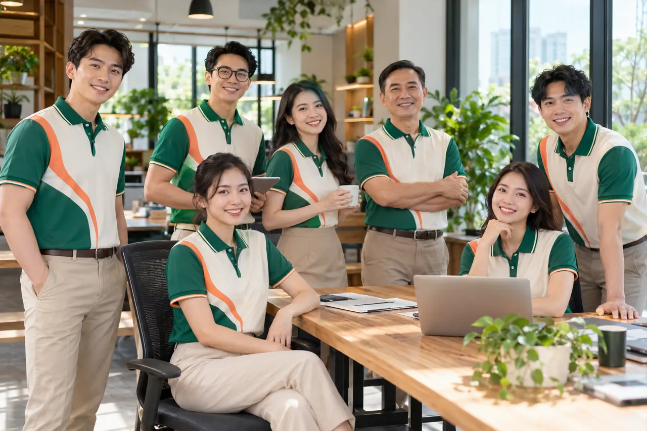 Đội ngũ nhiều độ tuổi cùng màu nhận diện