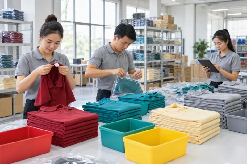 Đóng gói đồng phục theo bộ phận và size nhân viên