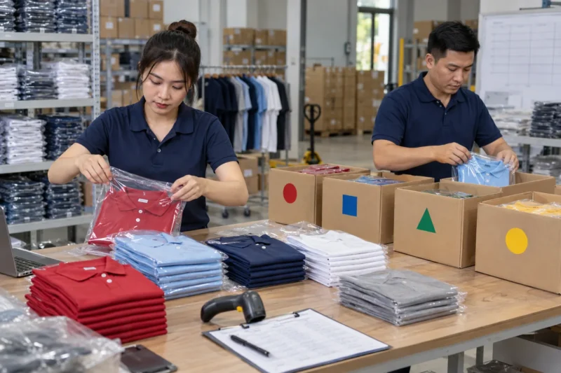 Đóng gói đồng phục theo mã chi nhánh và size