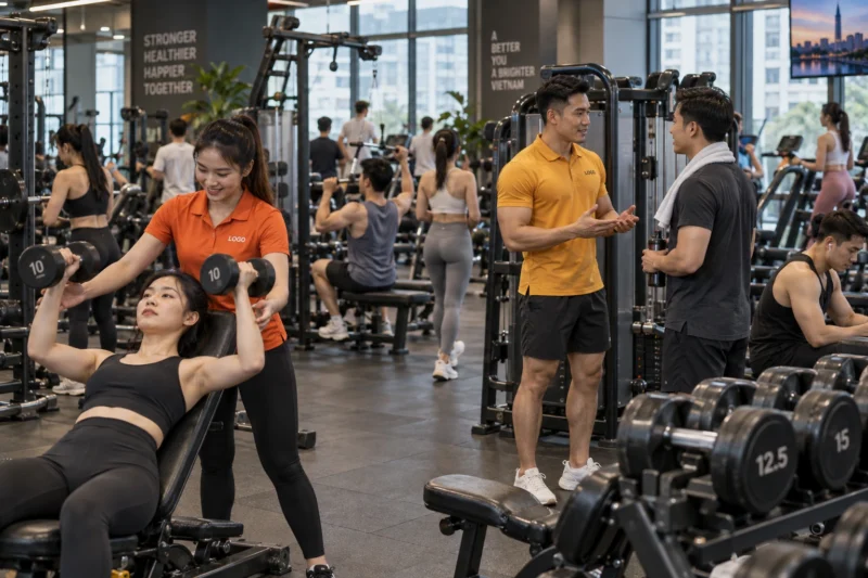 Đồng phục PT giúp nhận diện huấn luyện viên trong phòng gym