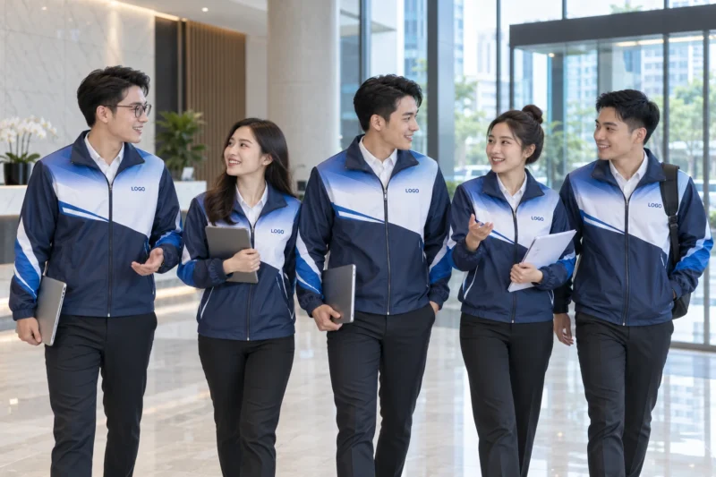Đồng phục áo gió in chuyển nhiệt cho doanh nghiệp