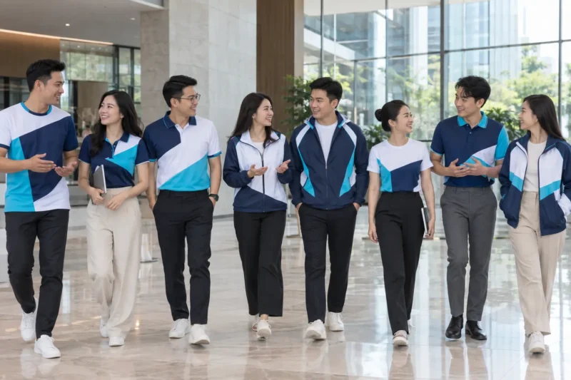 Đồng phục công ty in chuyển nhiệt cho nhân viên doanh nghiệp