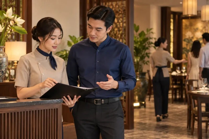 Đồng phục lễ tân và quản lý nhà hàng