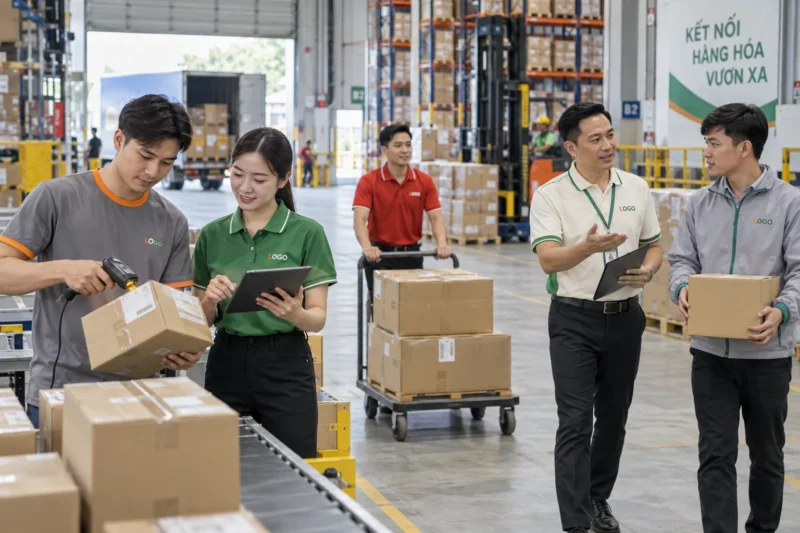 Đồng phục logistics cho nhiều vị trí công việc