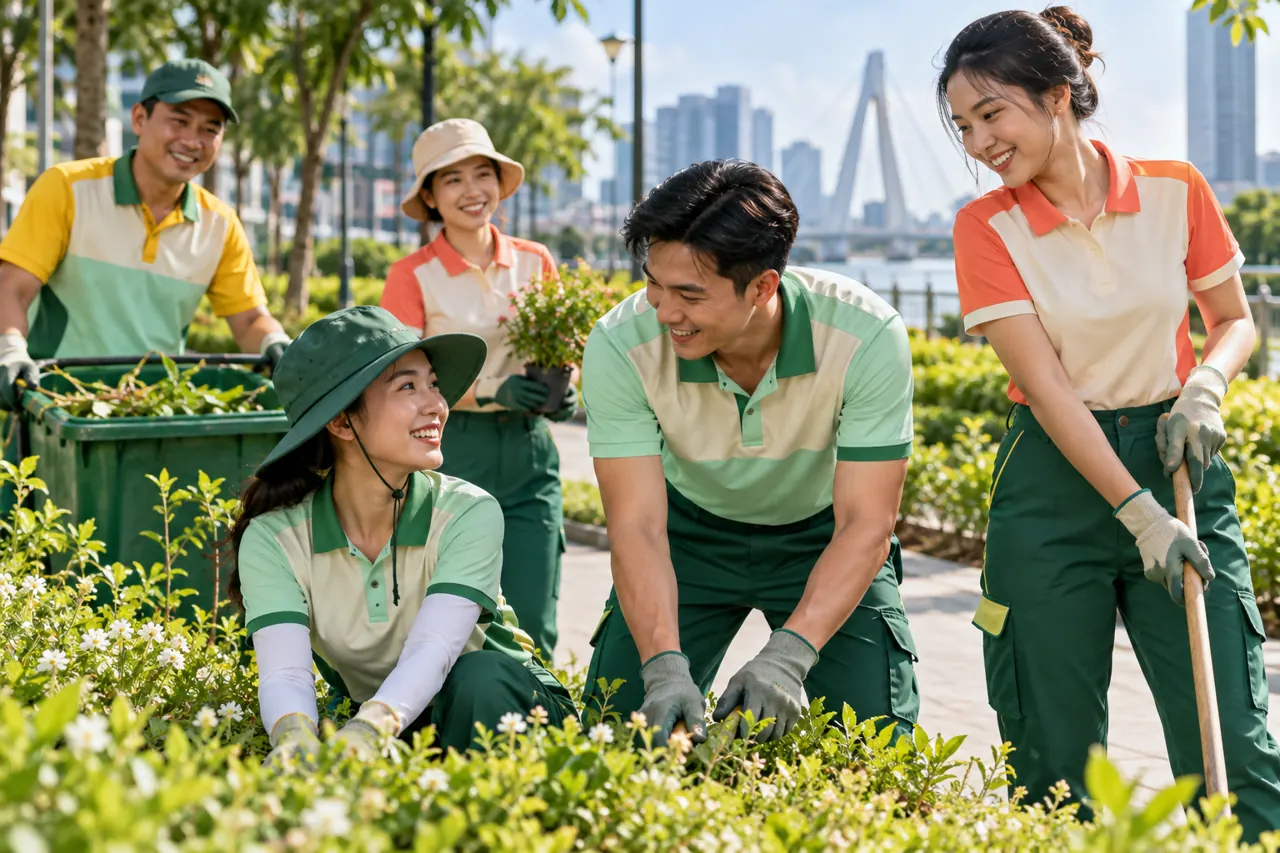 Đồng phục ngoài trời có màu nhận diện rõ