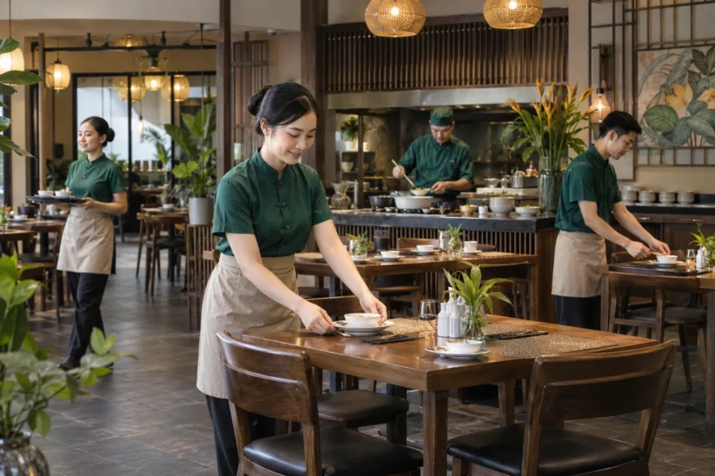Đồng phục nhân viên tạo hình ảnh chuyên nghiệp cho nhà hàng