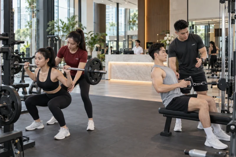 Đồng phục phòng gym cho PT và nhân viên phòng tập