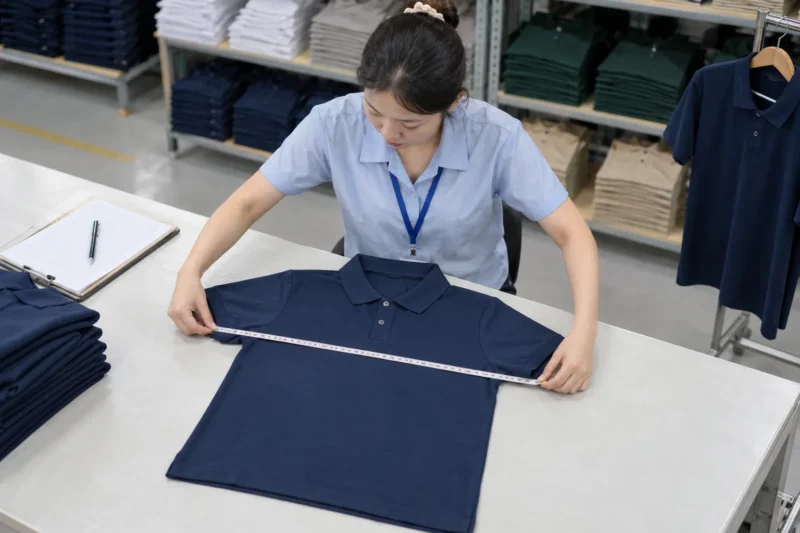 Dung sai kích thước áo đồng phục khi kiểm tra thành phẩm