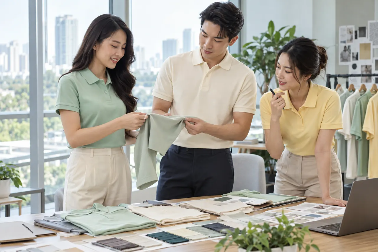 Duyệt mẫu áo đồng phục sáng màu cho cả đội