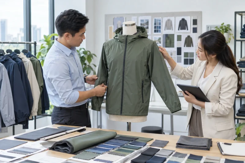 Duyệt mẫu áo khoác gió