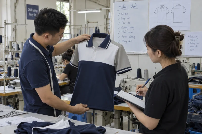Duyệt mẫu may đồng phục hoàn chỉnh