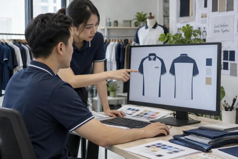 Duyệt mockup áo đồng phục trước khi làm mẫu