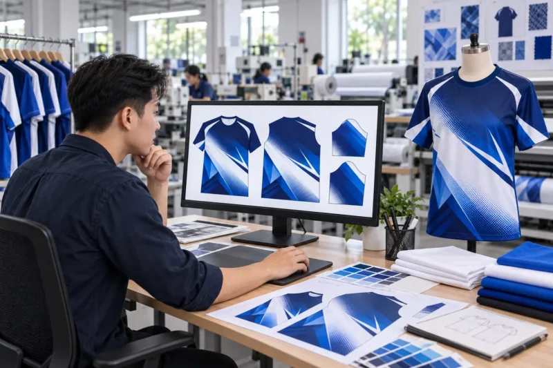 File in chuyển nhiệt áo thun trước khi sản xuất