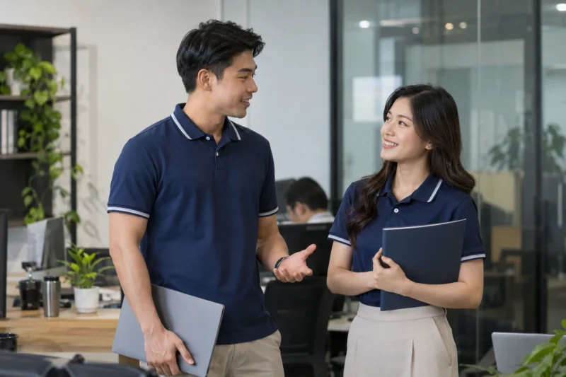 Form áo đồng phục nam nữ trong cùng doanh nghiệp