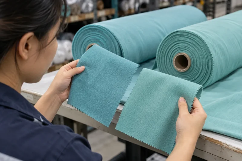 Hai lô vải may đồng phục có màu sắc chênh lệch