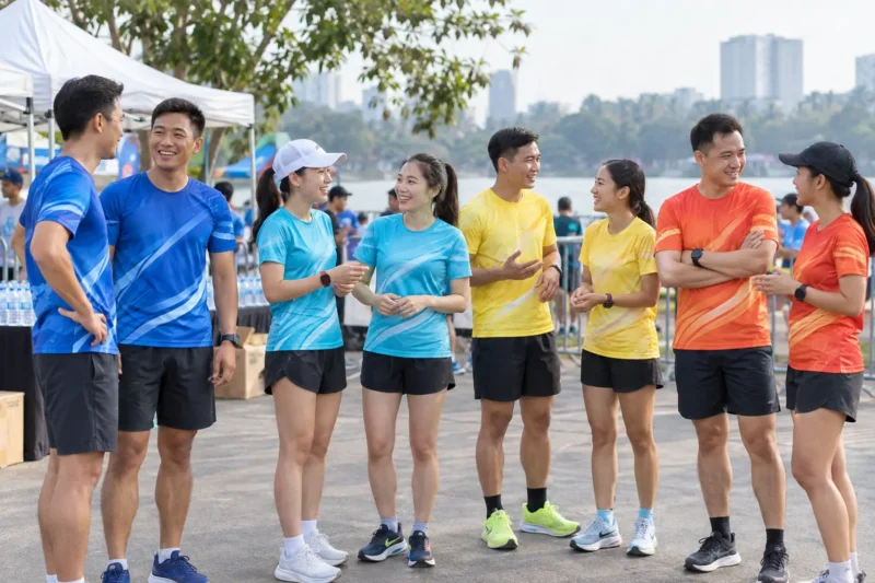 Hệ áo giải chạy in chuyển nhiệt cho từng nhóm nhân sự