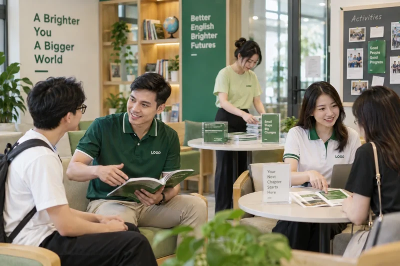 Hệ áo polo và áo thun đồng phục trung tâm ngoại ngữ