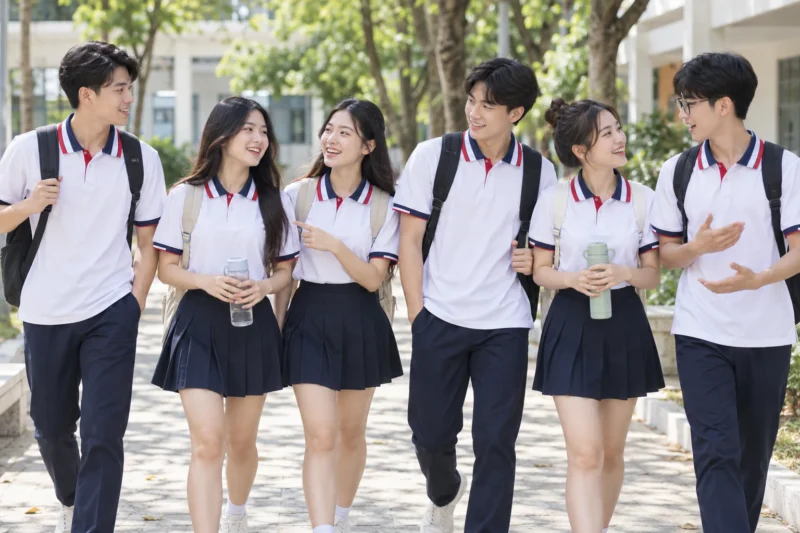 Học sinh mặc áo lớp trong hoạt động ngoại khóa